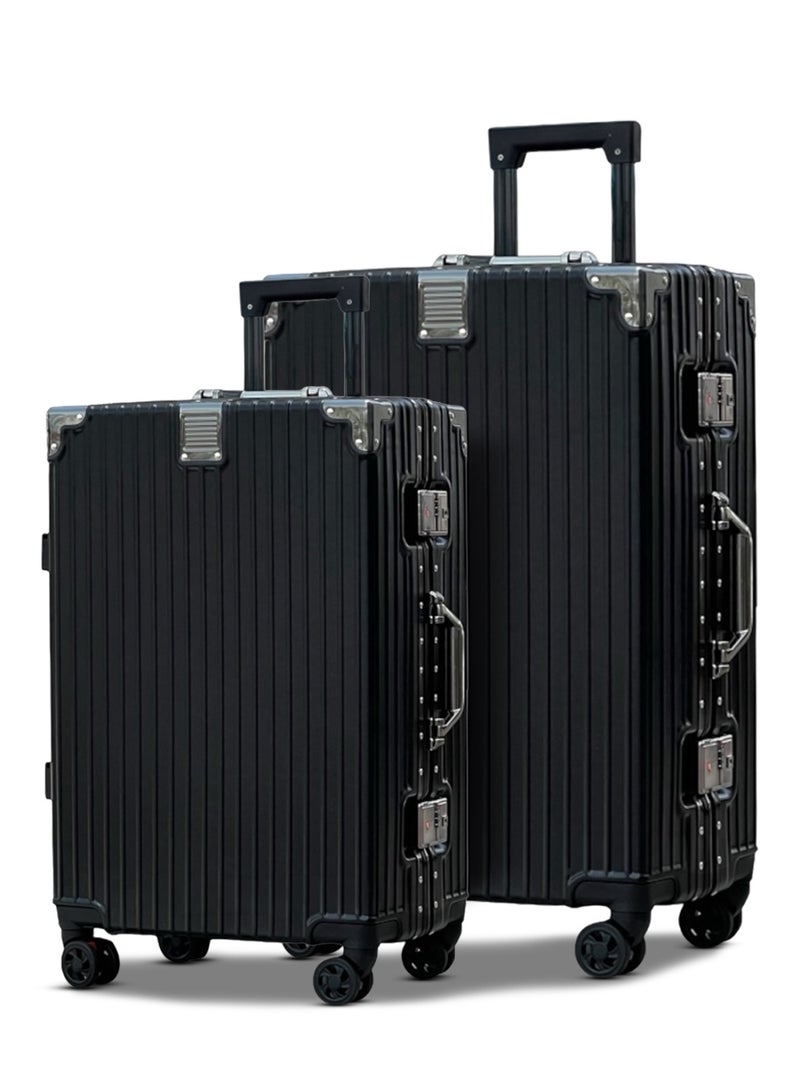 ZAAPPY Aluminum Frame Unbreakable Luggage 2Pcs Set (20/24 Inch) Polycarbonate Hard Shell Suitcase - Image 1