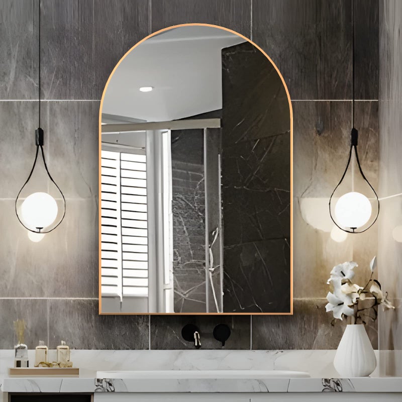NEUWEABY Arched Wall Mirror for Bathroom20x30 Arched Mirror Wall Mounted Mirror with Metal Frame Gold Vanity Mirror Decor for Mantle Bedroom Entryway Living Room