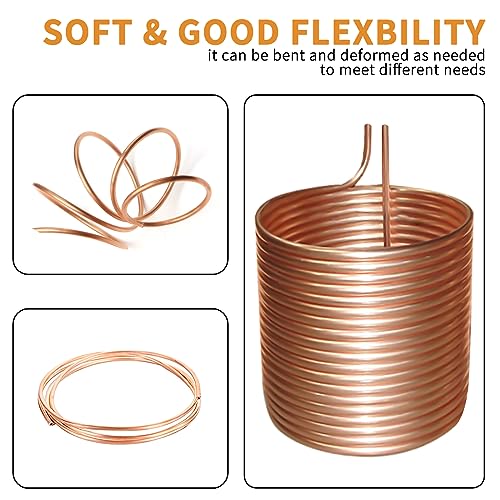 ELECTRAPICK Copper Tubing 3/8" OD x 21/64" ID x 25 Ft, T2 Pure Copper Tubes Soft Coil, Metal Round Seamless Pipe Tubing for Air Conditioning Refrigerator, Industry,DIY - Image 5