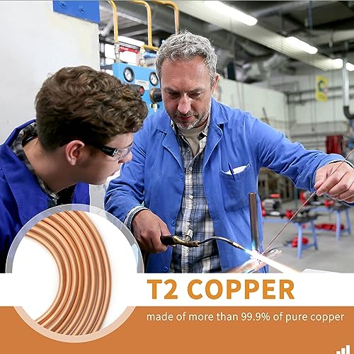 ELECTRAPICK Copper Tubing 3/8" OD x 21/64" ID x 25 Ft, T2 Pure Copper Tubes Soft Coil, Metal Round Seamless Pipe Tubing for Air Conditioning Refrigerator, Industry,DIY - Image 4