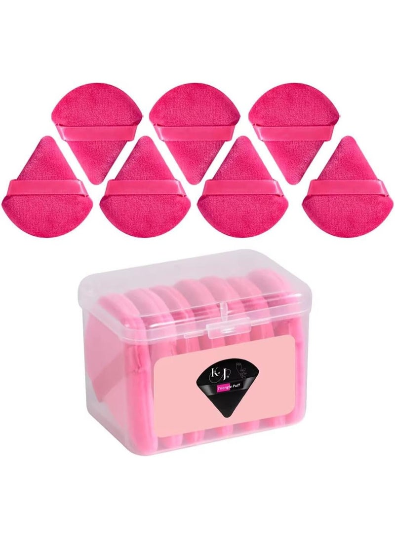 Kali Joy Triangle Makeup Puff Set, Multifunctional Facial Makeup Tool Wet, Dry Dual-Use Makeup Sponge, Velvet Setting Makeup Puff Powder Sponge (Pink). - Image 1