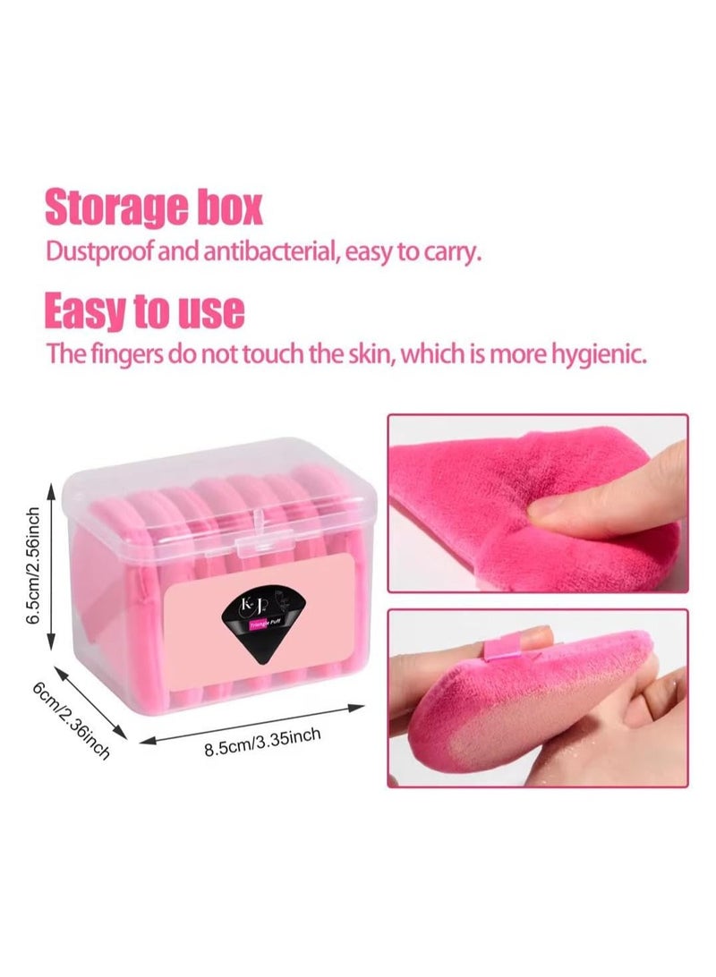 Kali Joy Triangle Makeup Puff Set, Multifunctional Facial Makeup Tool Wet, Dry Dual-Use Makeup Sponge, Velvet Setting Makeup Puff Powder Sponge (Pink). - Image 2