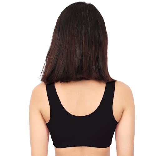 DChica Sports Bra for Women Broad Strap Full Coverage Non-Padded Bra, Cotton Wire-Free Everyday Teenager Bras for Womens & Girls, Perfect for Activewear, Gym Exercise, Yoga & Jogging (Pack of 2) - Image 5