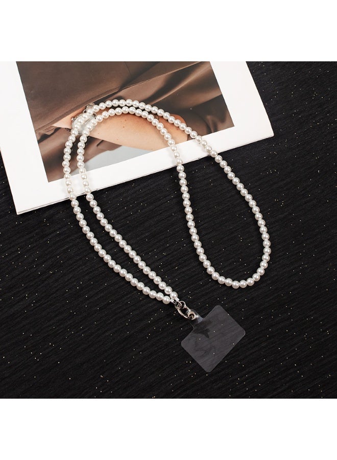 NIBEMINENT Super Cute Beaded Phone Charm – Trendy Phone Chain Wrist Strap, Shining Beads Chain Lanyard for Cell Phone