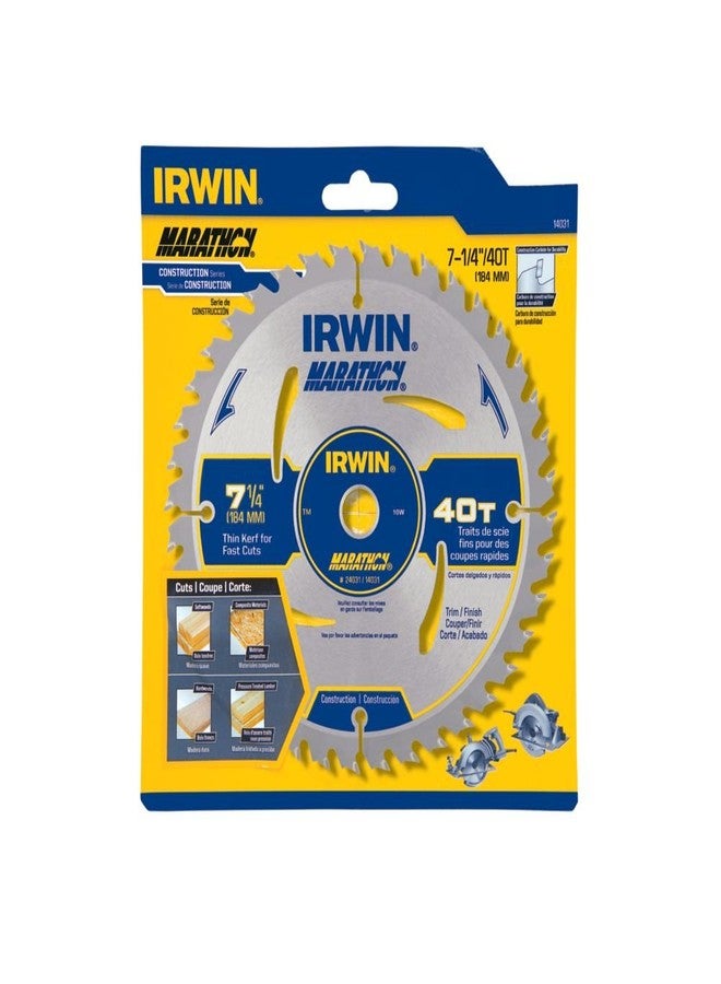 IRWIN Tools MARATHON Carbide Corded Circular Saw Blade, 7 1/4-inch, 40T (14031) - Image 2