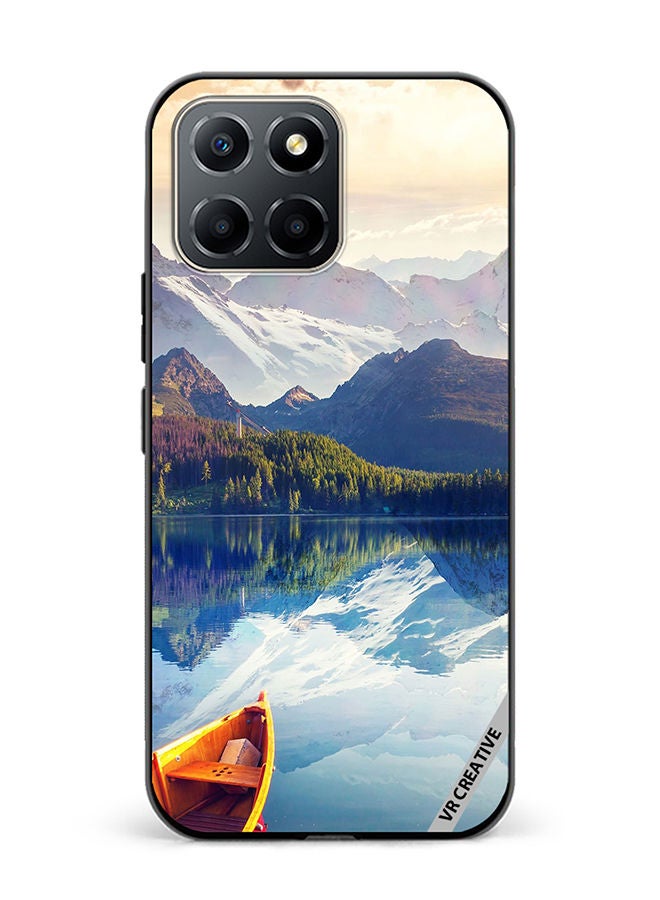 VR CREATIVE غطاء حماية لهاتف Honor X6 بتصميم منظر قارب في النهر متعدد الألوان - Image 1