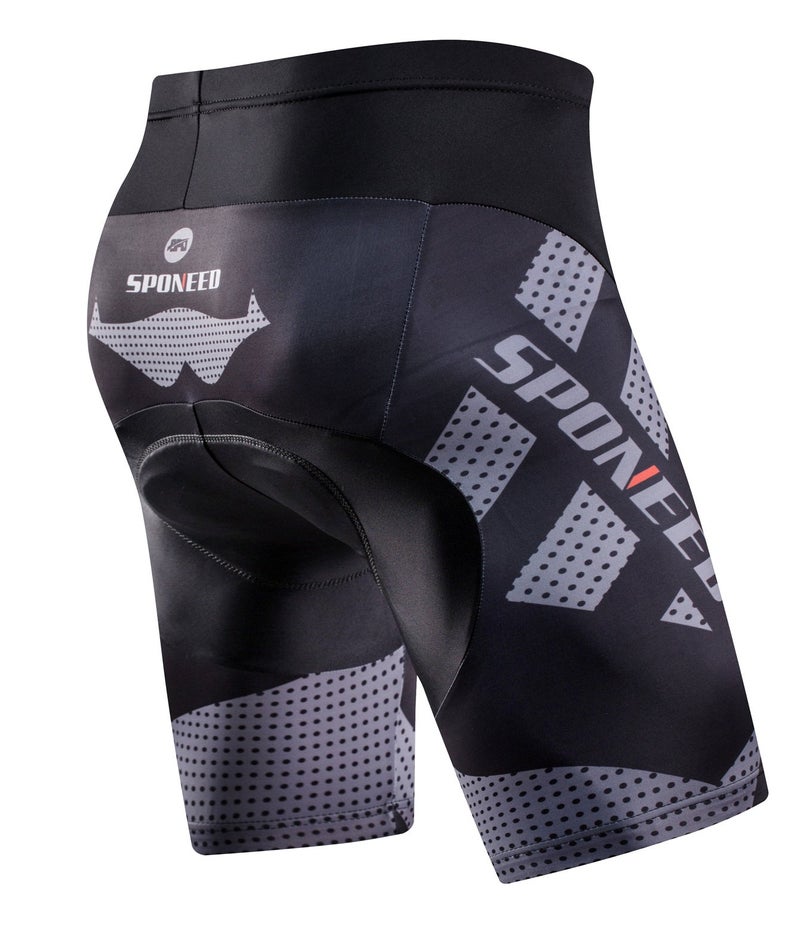 sponeed Biking Shorts with Padding Bicycle Chamois Compression Pants Padded Biker Clothing US S Grey - Image 2