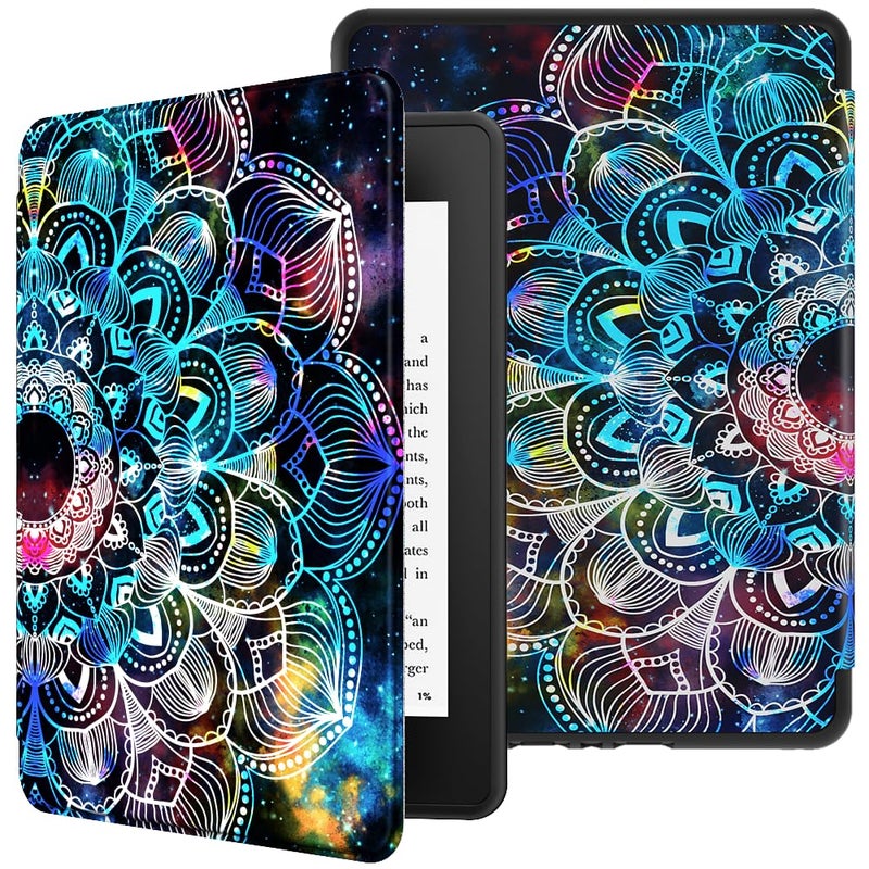 VORI TPU Case for 6" Kindle Paperwhite (10th Generation, 2018 Release), Water-Safe Protective Slimshell Smart Cover with Auto Sleep/Wake for Amazon Kindle Paperwhite 2018 E-Reader, Mandalas Galaxy - Image 1