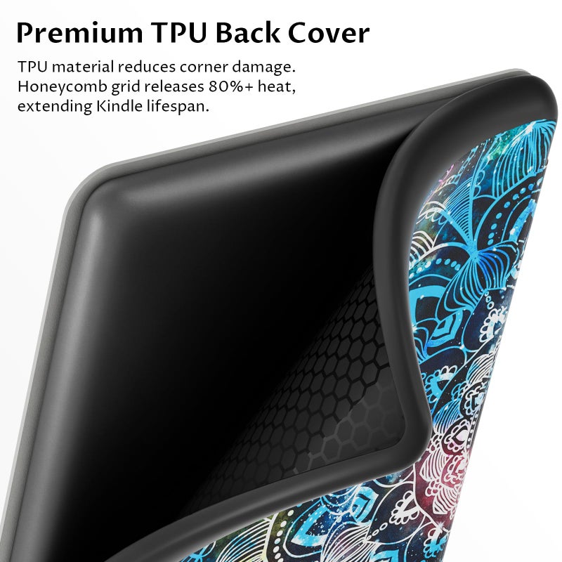VORI TPU Case for 6" Kindle Paperwhite (10th Generation, 2018 Release), Water-Safe Protective Slimshell Smart Cover with Auto Sleep/Wake for Amazon Kindle Paperwhite 2018 E-Reader, Mandalas Galaxy - Image 4