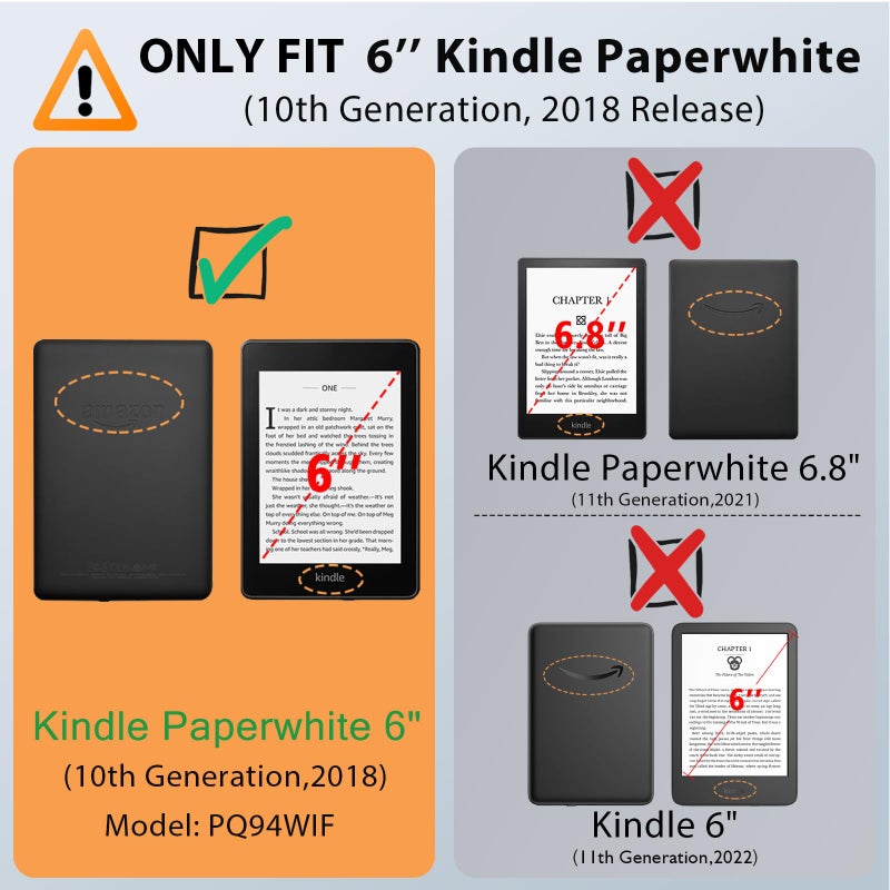 VORI TPU Case for 6" Kindle Paperwhite (10th Generation, 2018 Release), Water-Safe Protective Slimshell Smart Cover with Auto Sleep/Wake for Amazon Kindle Paperwhite 2018 E-Reader, Mandalas Galaxy - Image 2