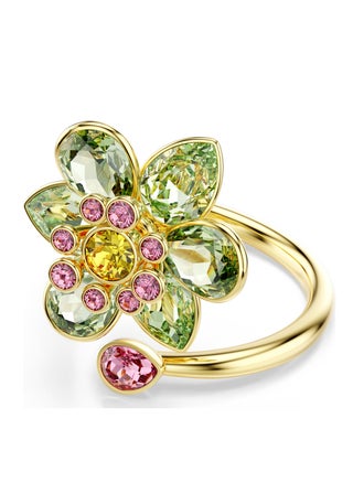 Green Flower Open Ring
