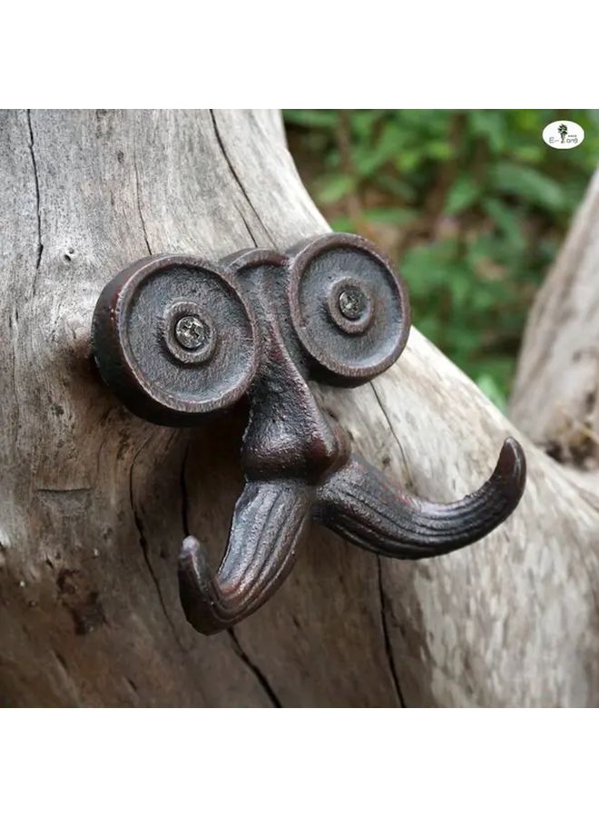 Uncle Blackbeard Vintage Cast Iron Mustache Hook Rustic Wall Mounted Storage Organizer - Image 4