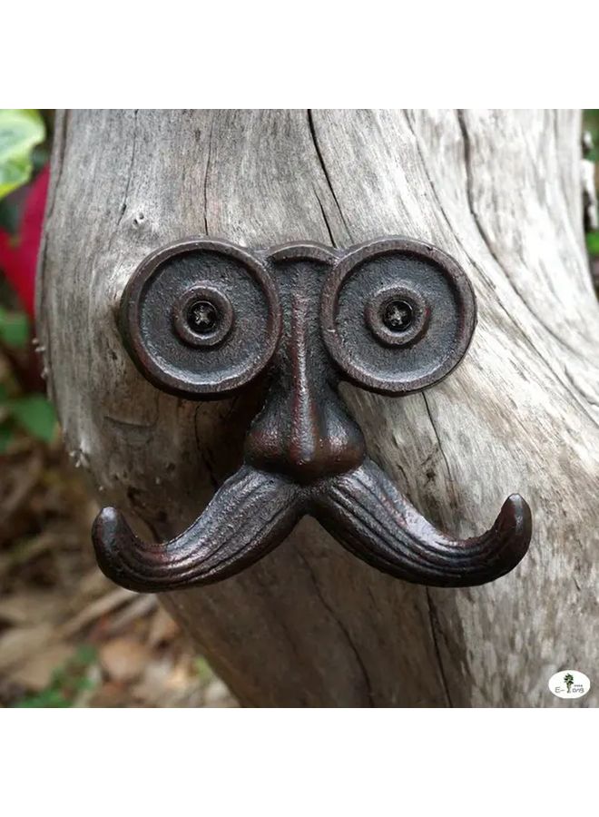 Uncle Blackbeard Vintage Cast Iron Mustache Hook Rustic Wall Mounted Storage Organizer - Image 5