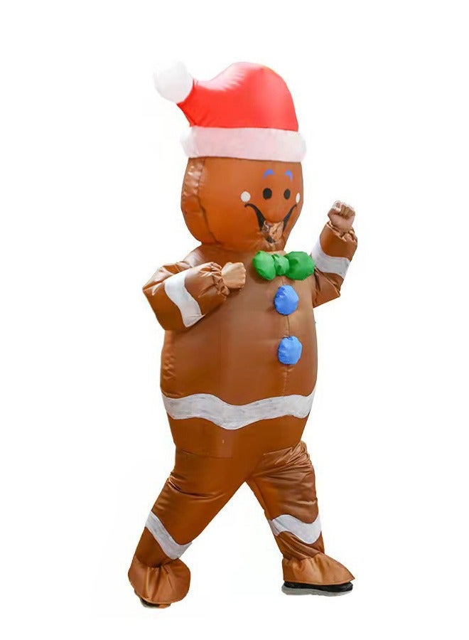 Chrismas Inflatable Costume Full Body Suit Blow Up Costume for Adult Brown - Image 3
