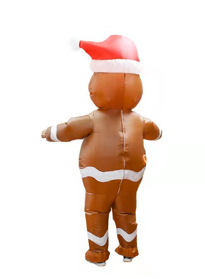Chrismas Inflatable Costume Full Body Suit Blow Up Costume for Adult Brown - Image 4