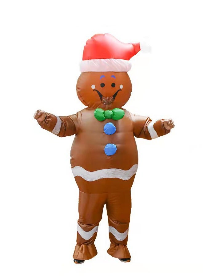 Chrismas Inflatable Costume Full Body Suit Blow Up Costume for Adult Brown - Image 5