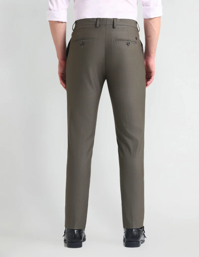 Arrow  Smart Flex Solid Trousers for Men | Best Price UAE