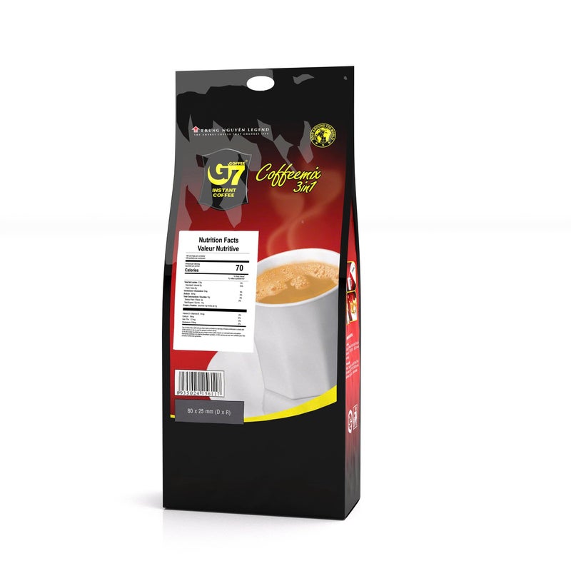 Trung Nguyen G7 Instant Coffee - 3-in-1 with NANO+ Technology, Roasted Ground Blend, Non-dairy Creamer & Sugar (100 Sticks) - Image 2
