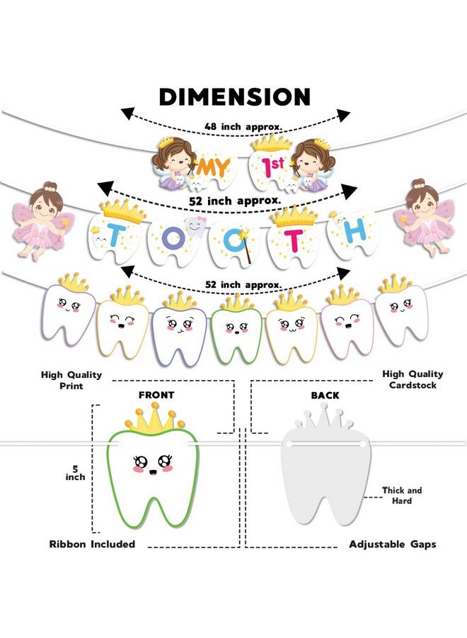Festiko® My First Tooth Decoration Combo - 26 Pcs (Banner + Balloons), First Tooth Decoration Items For Baby, 1st Tooth Photoshoot Decoration - Image 4