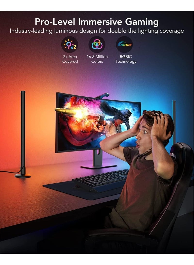 شريط إضاءة LED ذكي، مصابيح إضاءة خلفية LED RGB للتلفزيون، مصباح Cozylady RGB المحيطي مع أوضاع متعددة وأوضاع مزامنة الموسيقى، إضاءة LED قابلة للتعتيم مع جهاز تحكم عن بعد للألعاب، PC FX003 (عبوة من قطعتين) - Image 2