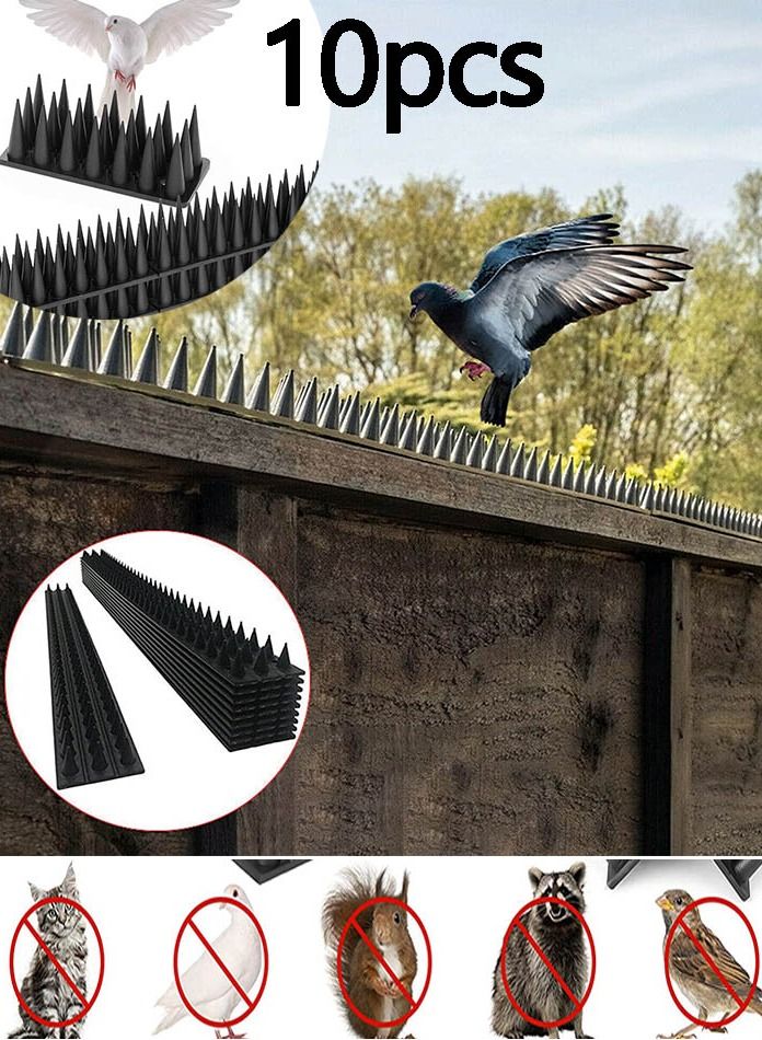 طفرات الطيور 10Packs 50 سم طبعات رادع الطيور شرائح الطيور طفرات للطيور الصغيرة رادع المسامير للأسوار والسقف للحفاظ على الطيور بعيدا - Image 1