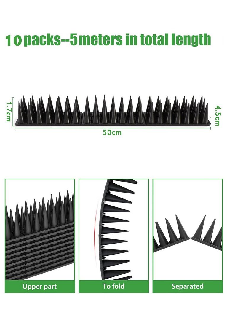 طفرات الطيور 10Packs 50 سم طبعات رادع الطيور شرائح الطيور طفرات للطيور الصغيرة رادع المسامير للأسوار والسقف للحفاظ على الطيور بعيدا - Image 2