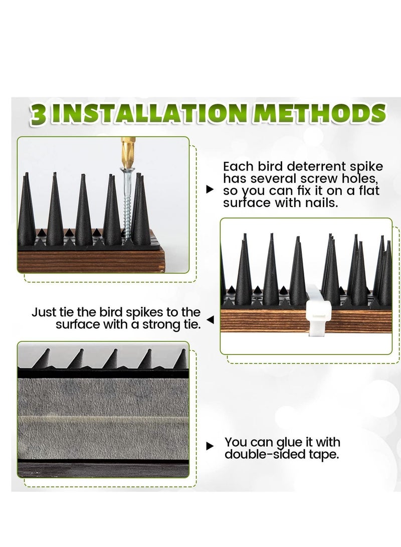 طفرات الطيور 10Packs 50 سم طبعات رادع الطيور شرائح الطيور طفرات للطيور الصغيرة رادع المسامير للأسوار والسقف للحفاظ على الطيور بعيدا - Image 4