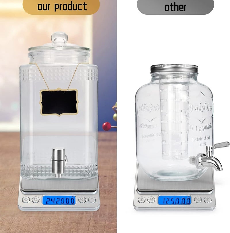 DD&HAPP 1.5 Gallon Glass Beverage Dispenser With Stand(Natual Bamboo). Water Drink Dispensers for Parties With Stainless Steel Spigot 100% Leakproof.Perfect For Parties And Daily Use. - Image 5