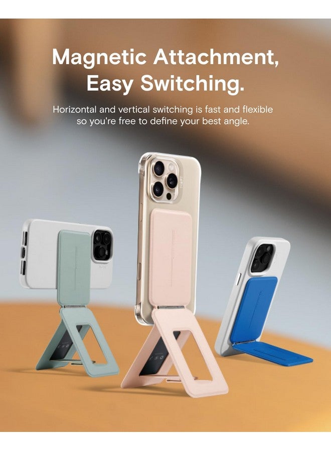موفت حامل هاتف MOFT، حامل ثلاثي مغناطيسي للهاتف مقاوم للبقع مصنوع من جلد MOVAS مع إمكانية تعديل الزاوية ومغناطيس قوي لهاتف iPhone مقاس 16/15/14/13/12 (يتضمن حلقة معدنية) - Misty Cove - Image 4