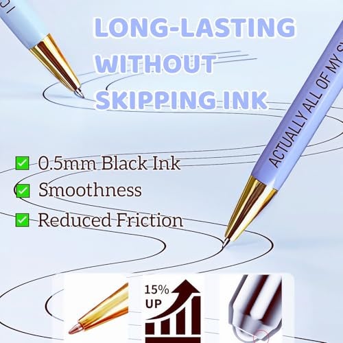 Jxueych Anxiety Relief Ballpoint Pen Set | Motivational & Humorous Quotes for Stress Management | Office & Daily Use - Image 5