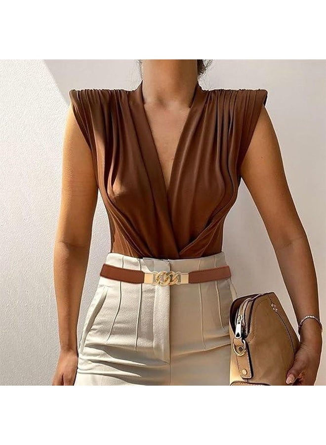 3PCS Women Skinny Leather Belt Set, Accessories Waist Strap, Women Waistband, Thin Adjustable Waist Belts with Metal Buckle for Jeans, Pants, Dresses, Elegant Vintage Style - Image 4