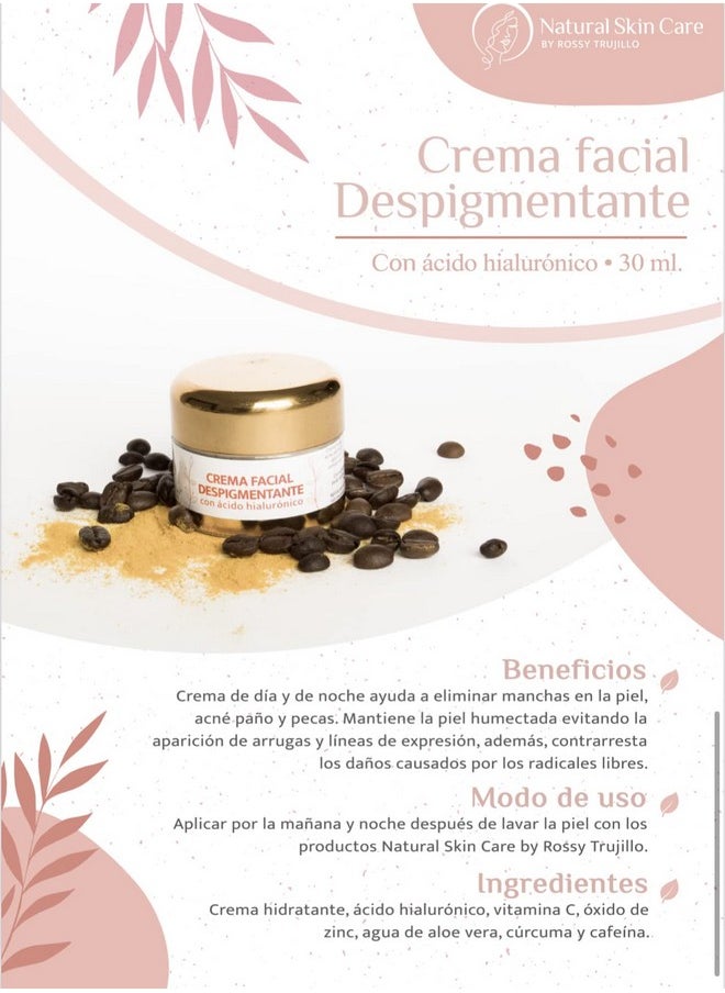 Rossy Trujillo Rossy Trujillo Facial Cream - Despigmentante with Hyaluronic Acid, Zinc & Vitamin C, Fade Sun Spots, Cruelty-Free, 1 fl oz  - Image 2