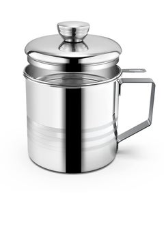 KASTWAVE 1.2L Oil Strainer Container, Stainless Steel Kitchen Cooking Oil Storage Pot Grease Keeper with Detachable Fine Mesh Filter  - Image 2