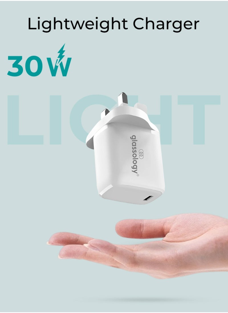glassology - 30W Fast USB C Charger Compatible with All iPhoneand Samsung Type-C Charger Plug Universal Travel Adapter USB-C Plug - Image 1