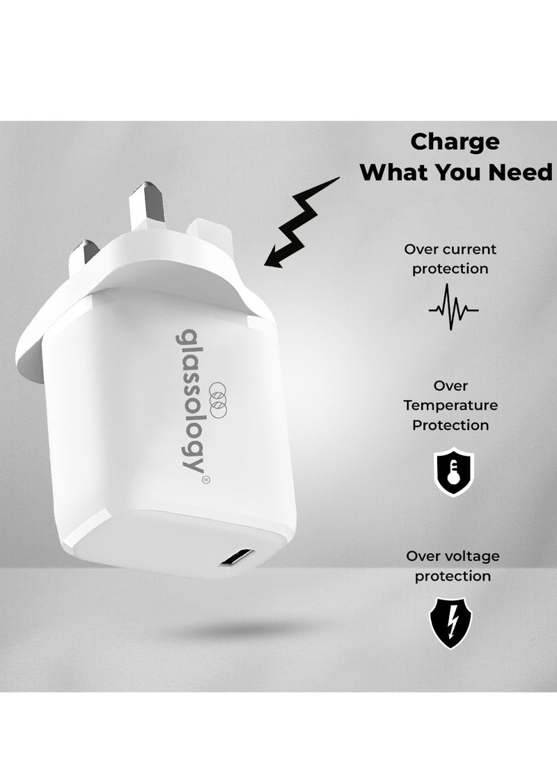 glassology - 30W Fast USB C Charger Compatible with All iPhoneand Samsung Type-C Charger Plug Universal Travel Adapter USB-C Plug - Image 1