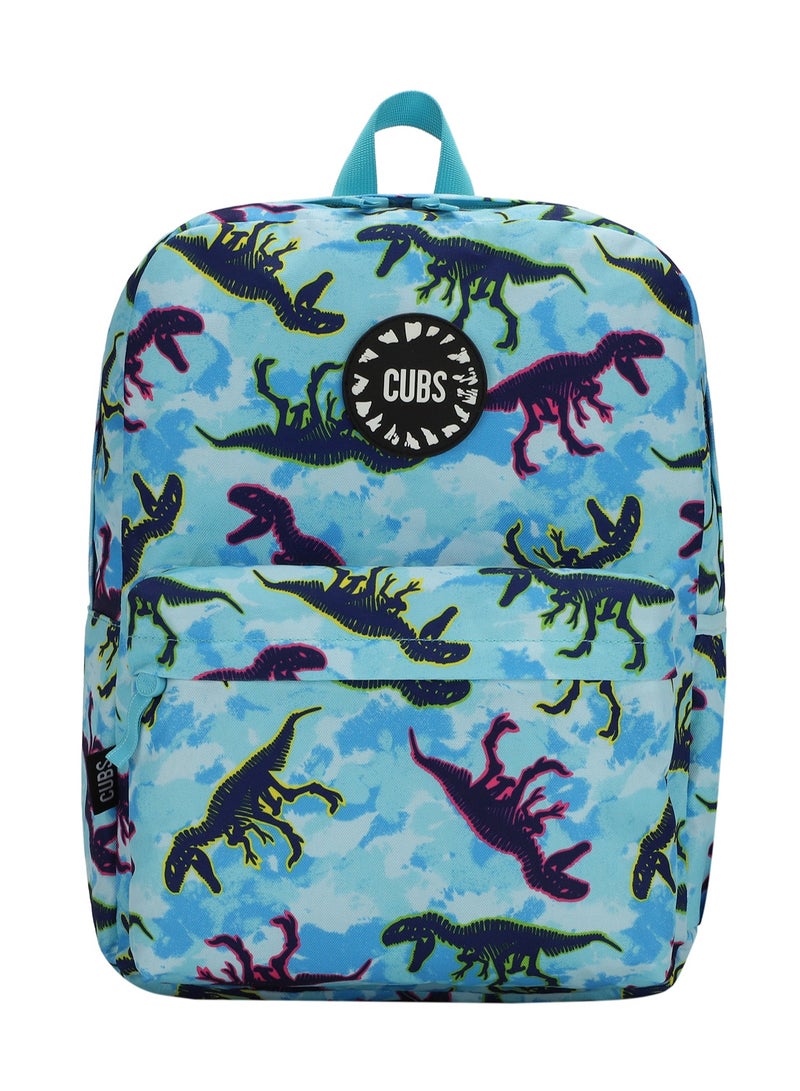 CUBS Dinosaur Print Waterproof Kids 28L Backpack with zip closure Ideal for 6-12 years age group, Compatible with 15" Laptop - Image 1