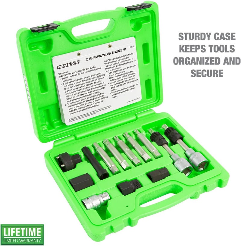 OEMTOOLS 37275 Alternator Decoupler Pulley Service Kit, Alternator Pulley Removal Tool, Automotive Puller Tool Set, Alternator Decoupler Pulley Tool - Image 2