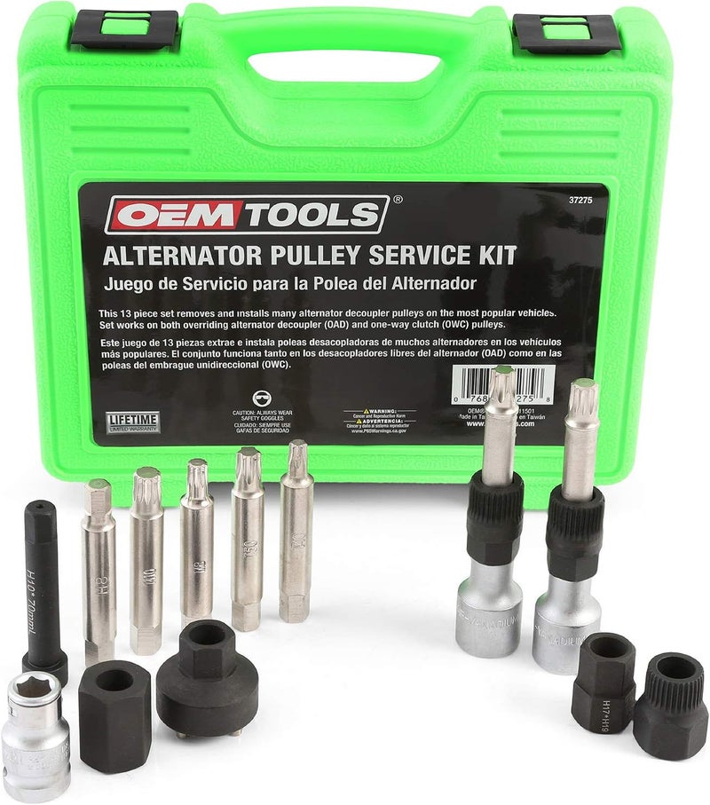 OEMTOOLS 37275 Alternator Decoupler Pulley Service Kit, Alternator Pulley Removal Tool, Automotive Puller Tool Set, Alternator Decoupler Pulley Tool - Image 1