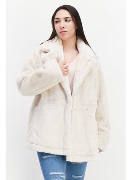 French Connection Women Faux Fur Trench Coat, Beige  - Image 1