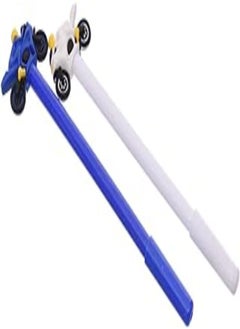 Good Life Good Life Gel Pen With Cap Motorcycle Topper 0.5mm Ink Blue Pack of 2 Pcs. For Office, School, Student - White Blue 