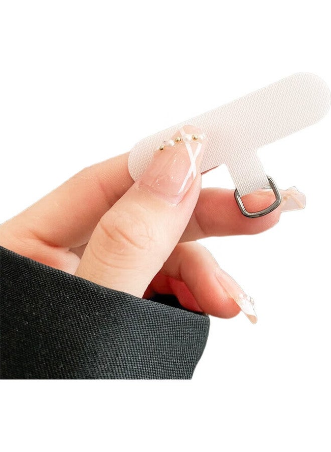 Dipple Dipuer [2-Pack] Phone Lanyard Stickers, Short Wrist Strap, Neck Strap, Shoe Strap, Long Clip, Phone Case Holder, Phone Clip, Phone Chain Pad, Anti-Loss Device, White - Image 1