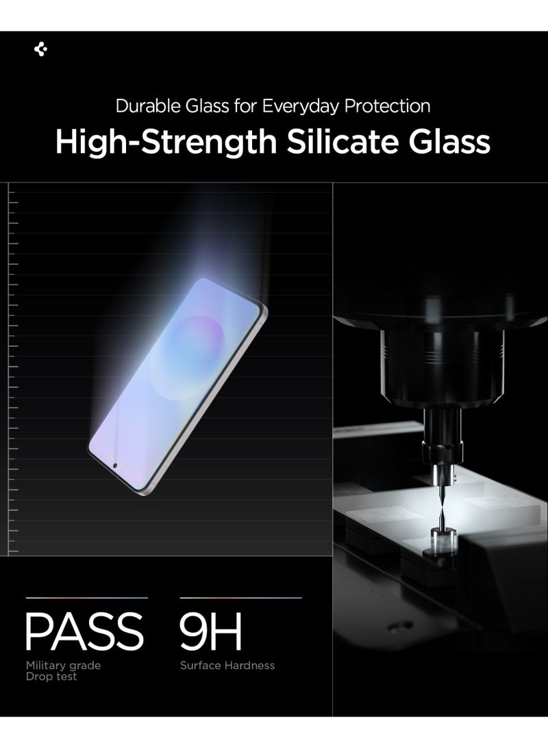 Spigen حماية شاشة GLAStR EZ Fit PRO لهاتف سامسونج جالاكسي A57 5G [عبوة 2] زجاج مقسى فاخر [معززة بالألمنيوم] مقاومة للصدمات | محاذاة تلقائية | متوافقة مع الجرابات - عبوة 2 - Image 3