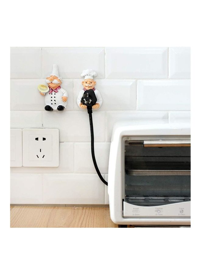 2-Piece Self Adhesive Chef Resin Wall Hook Hanger 30cm multicolor 30cm - Image 1