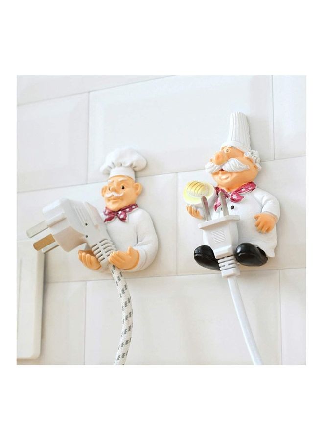2-Piece Self Adhesive Chef Resin Wall Hook Hanger 30cm multicolor 30cm - Image 2