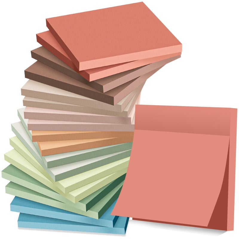 vipstar (18 Pack) Sticky Notes 3x3 in Post, Vintage Colors, Sticky Pads, Strong Adhesive, Recyclable, Self-Stick Pads, Easy to Post for Home, Office, Notebook - Image 1