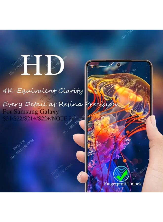 2 Pack Full Coverage HD Tempered Glass Screen Protector For Galaxy S22 5G Case Friendly Black Edge High Definition Transparency Fingerprint Compatible Bubble Free Installation - Image 3