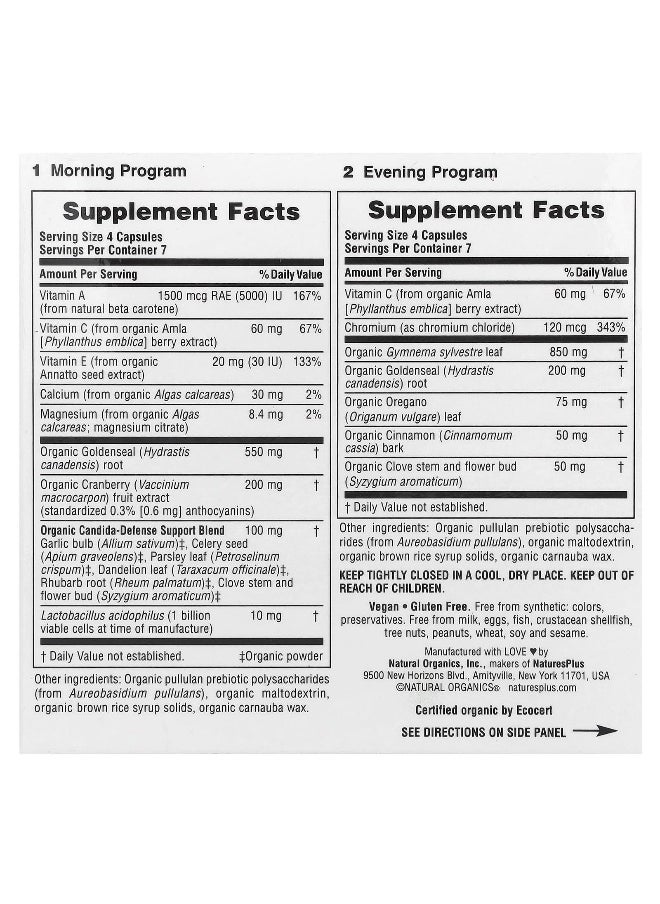 Natures Plus - NaturesPlus, Candida Cleanse, 7 Day Program, 2 Bottles, 28 Capsules Each - Image 1