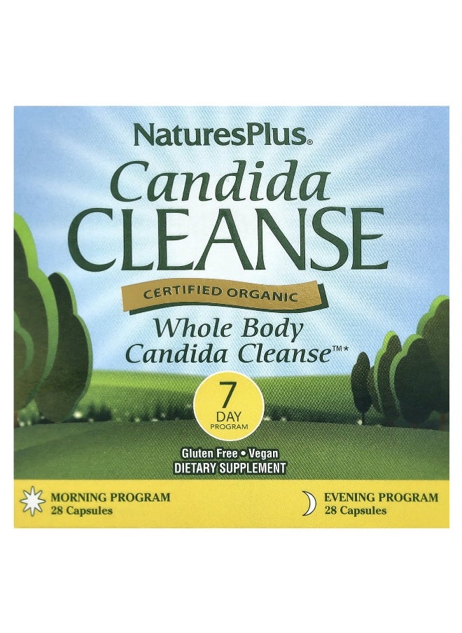 Natures Plus - NaturesPlus, Candida Cleanse, 7 Day Program, 2 Bottles, 28 Capsules Each - Image 1