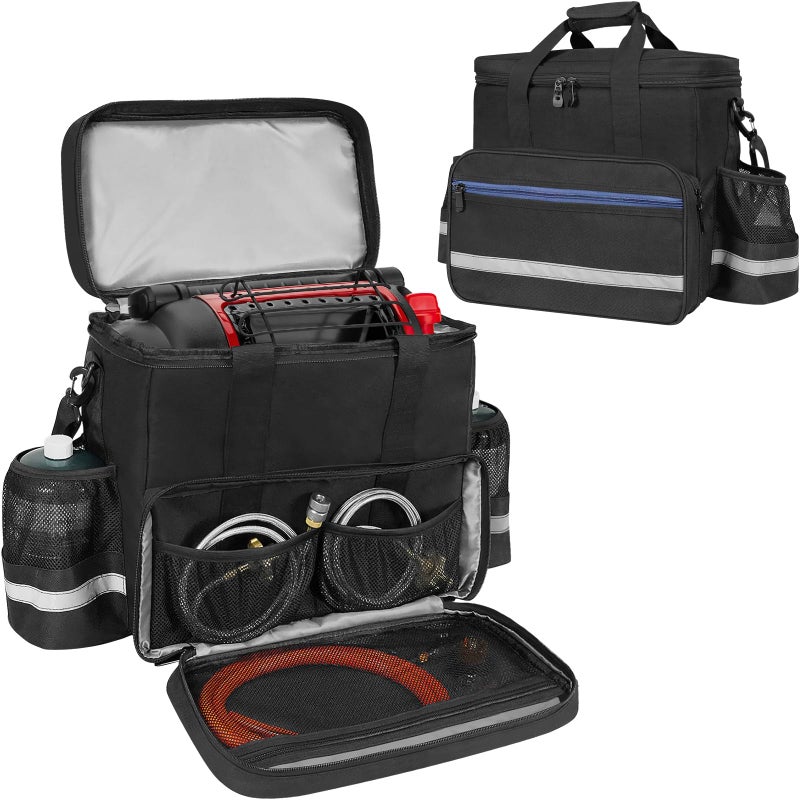 ORKELS Portable Carry Bag for Mr Heater MH9BX Buddy Propane Heater Carrying Case with Pockets AntiSlip Bottom for Camping RV Travel Ice Fishing Bag Only - Image 2
