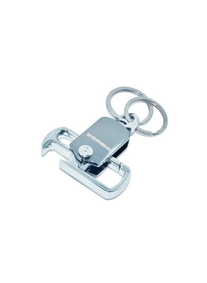 OMUDA - omuda Heavy Duty Stainless Steel Metal Double Ring Hook Holder Keychain, Keyring Men and Women-(Silver) - Image 1